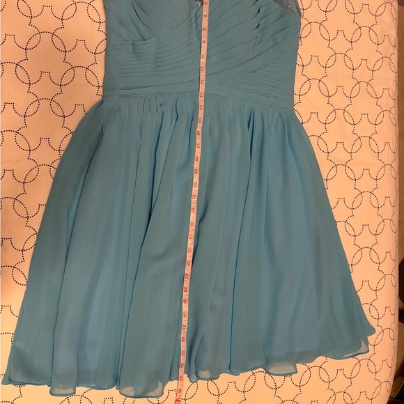 Blue Lace Cap Sleeves Chiffon Party/Prom Dress - Picture 9 of 9